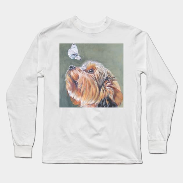 Yorkshire Terrier Fine Art Painting Long Sleeve T-Shirt by LASHEPARD